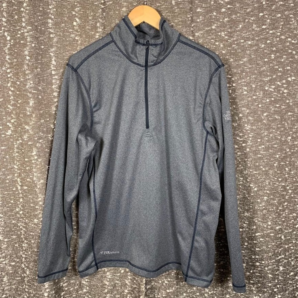 The North Face Mens Large Gray Quarter Zip Pullover TEKsystems Technical Top
